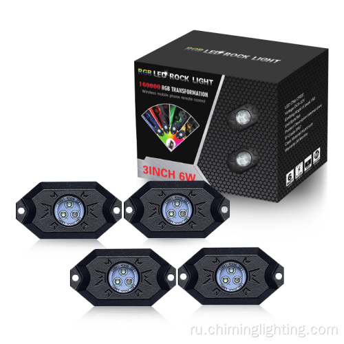 Высококачественный контроллер приложений 4pcs Rock Lights RGB с удаленным управлением приложением светодиодные RGBW RGB Rock Lights